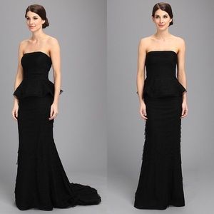 NWT Adrianna Papell Shutter Black Evening Gown
